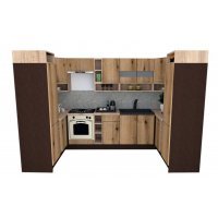 Bucatarie de Colt COSSY NEW 170-320-170, Wenge / Decor K365